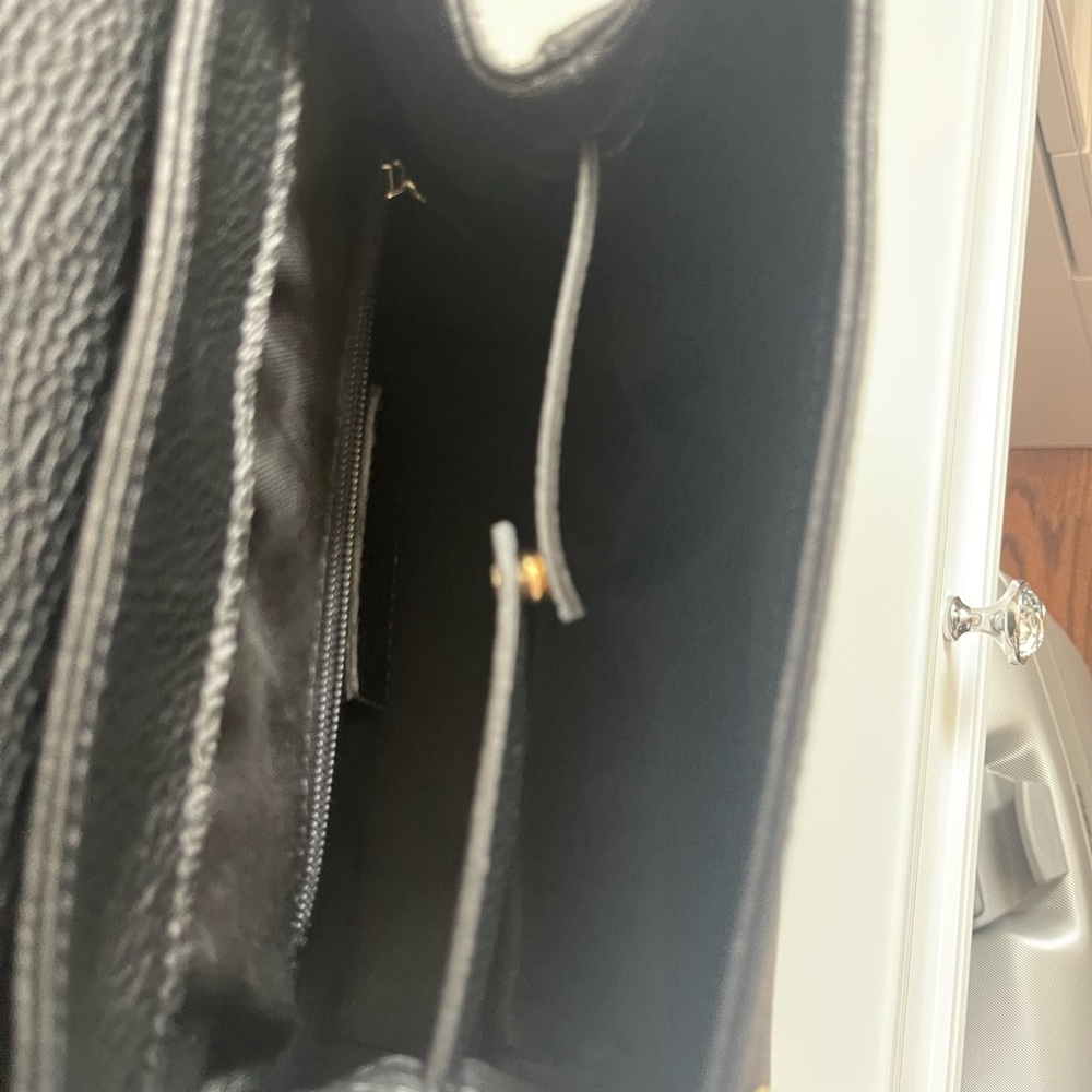 VIOLA CASTELLANI  beautiful Italian Black Leather Backpack Bag NWT. - Picture 6 of 8